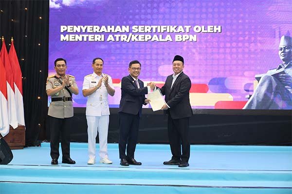 ATR/BPN Serahkan Sertipikat Hak Pakai untuk Lemhannas RI, Menteri Nusron: Perkuat Kepastian Hukum Aset Negara