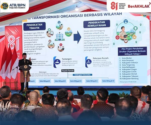 Transformasi Kementerian ATR/BPN, Percepat Pelayanan bagi Masyarakat 10 Kantah Mulai Terapkan Sistem Organisasi Berbasis Wilayah